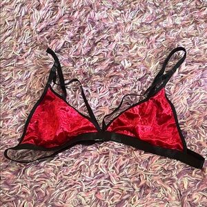 Red and Black Women's Bralette